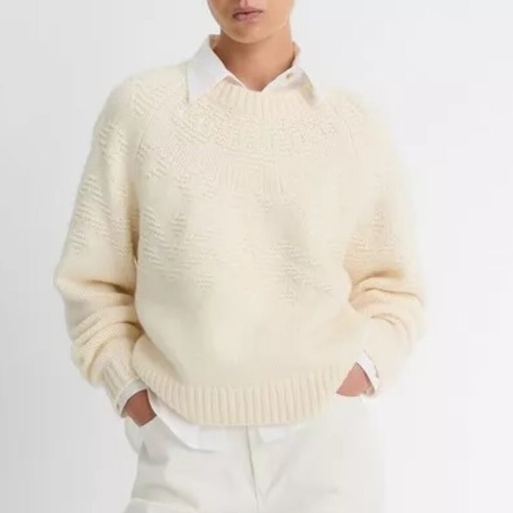 Vince  Fair Isle Textured Wool Raglan Sweater